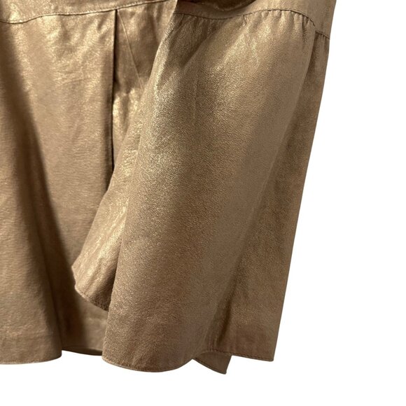 Bernardo Womens Gold Faux Leather Jacket Size S jacket - Picture 8 of 12